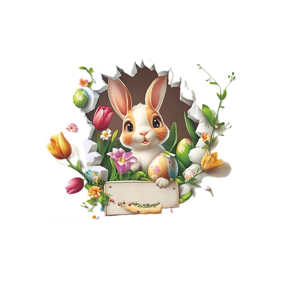 Easter Themed Easter Egg Wall Stickers, Wall Decorations, Holiday Decoration Stickers, PVC Self-adhesive Stickers