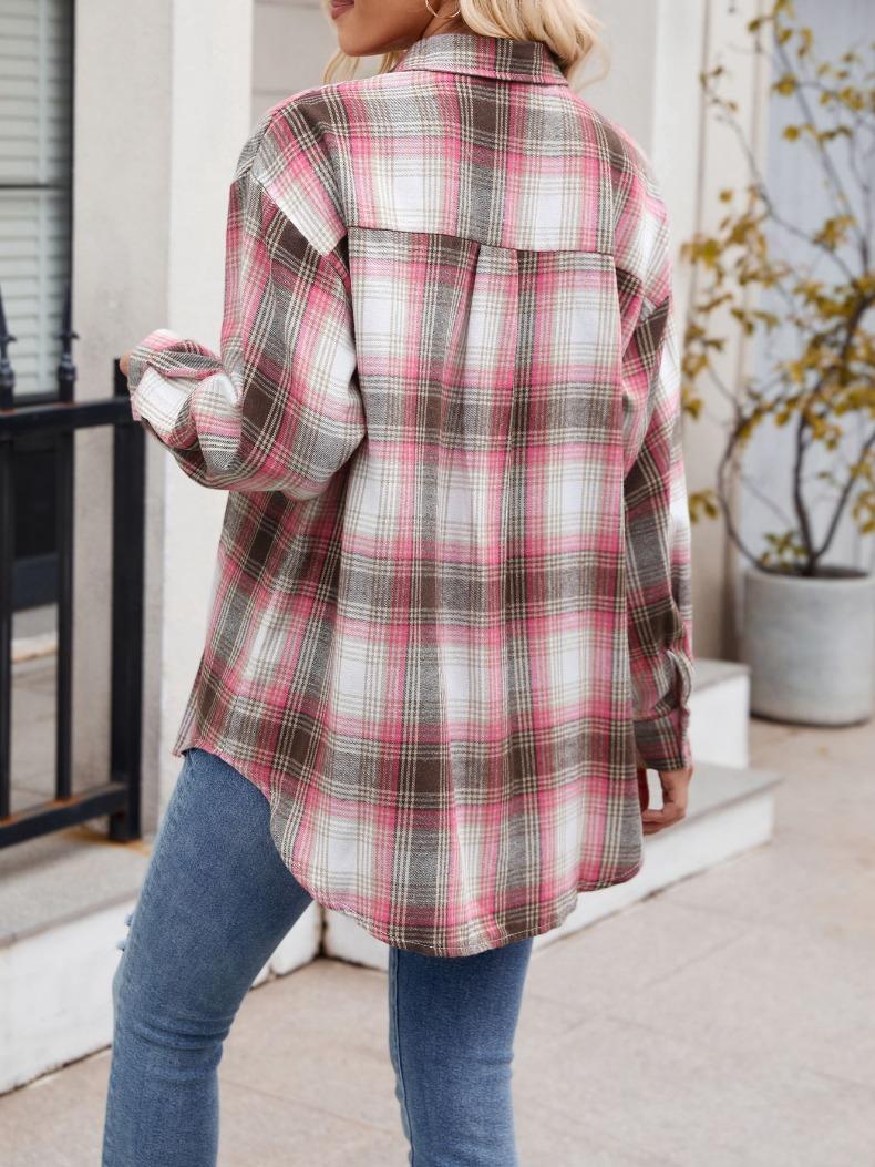 Женская клетчатая рубашка — фото 12