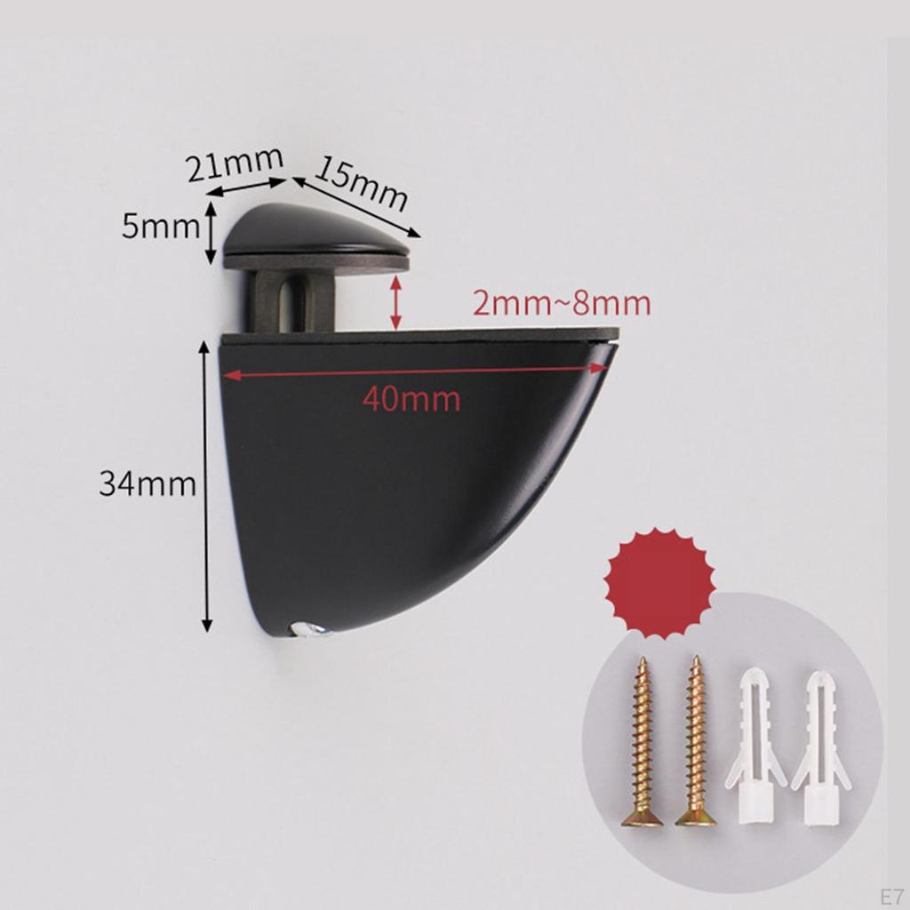 Glass Shelf Bracket Holder Support Easy To Install Clamp Wall Mounted for Office