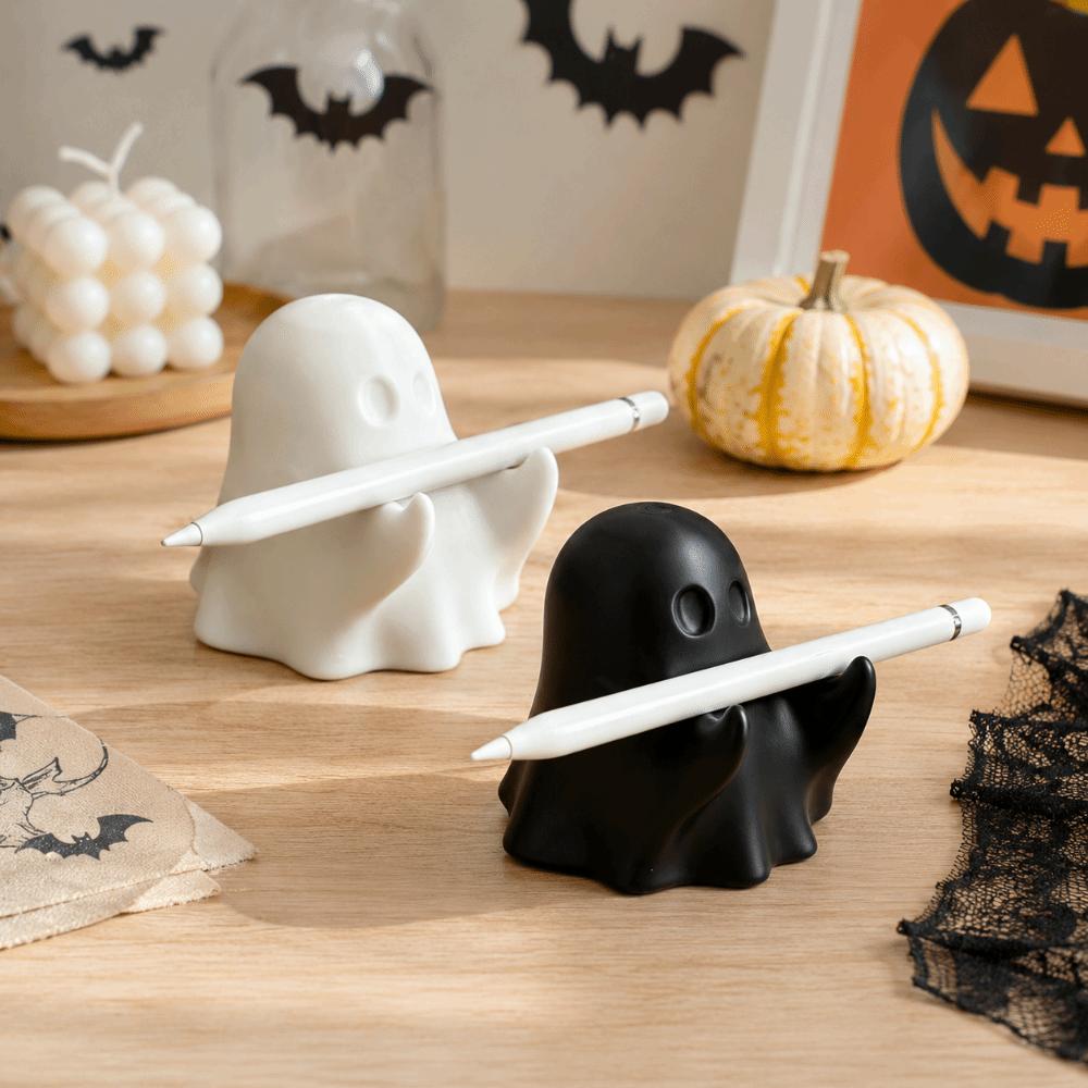 3D Printed Ghost Pen Holder Cute Mini Ghost Statue Unique Halloween Pen Rack Birthday Gift