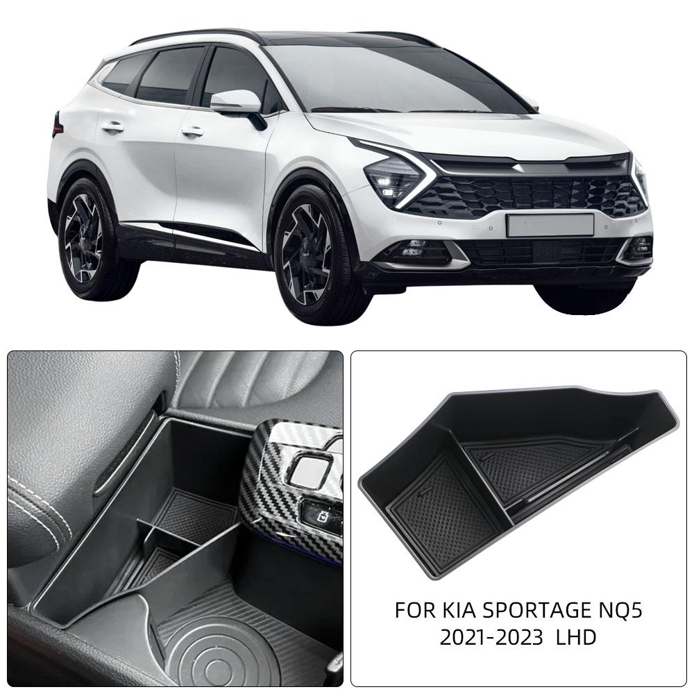 For 2026-2026 Kia Sportage NQ5 LHD Center Console Armrest Storage Box and Tray Black Interior ABS Accessories