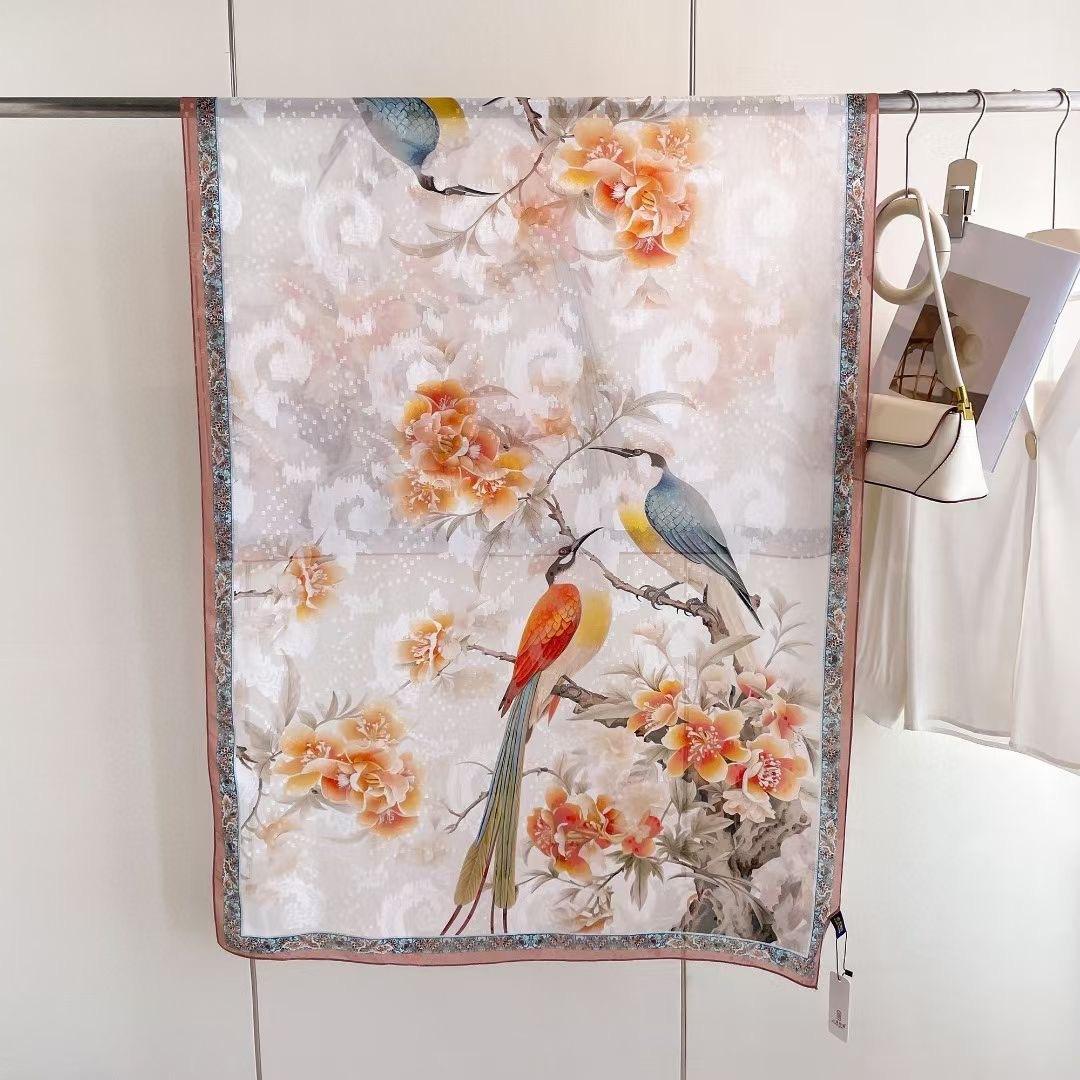 

Новый стиль тонкий китайский стиль жаккардовый высококачественный универсальный двухсторонний высококачественный шелковый шарф 180-90cm