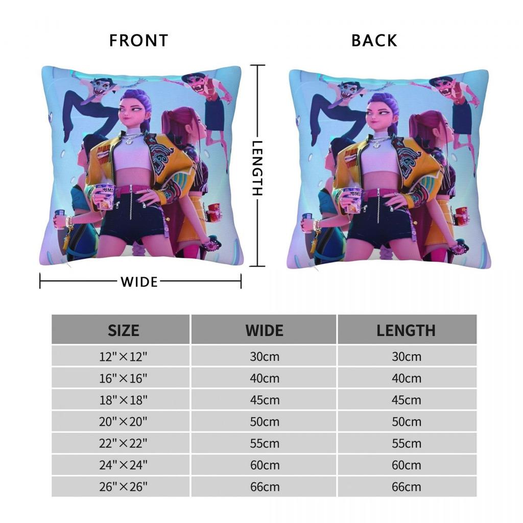 Huntrix Girl Pillow Case Kpop Demon Hunters Cushion Covers Awesome Decorative Pillowcase For Car 40X40Cm