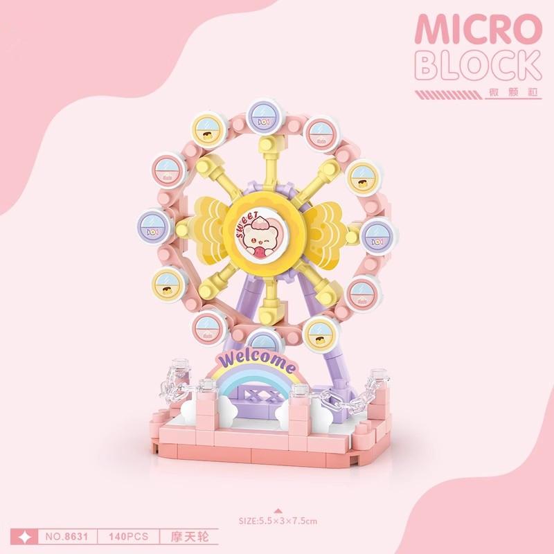 Amusement Park Blocks  Microparticle Building Blocks Mini Street View  Carousel Blocks For Children Christmas Gifts