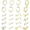 Bobisty 1pc Surgical Steel Nose Ring Set Hypoallergenic Stainless Steel L Shaped for Men Women Stylish Nose Piercing Jewelry