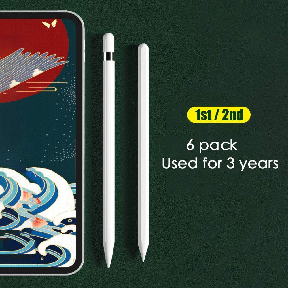 Double Layered Soft Hard Stylus Touch Pen Tips 2B HB Rubber Replacement Nibs Silicone Stylus Tip for Ipad Apple Pencil 1st 2nd