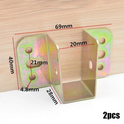 2pcs U Shaped Metal Bed Bracket Bed Frame Fixing Connecting Furniture Rail Hook Brackets Hinge Fitting Connector Lock Hardware