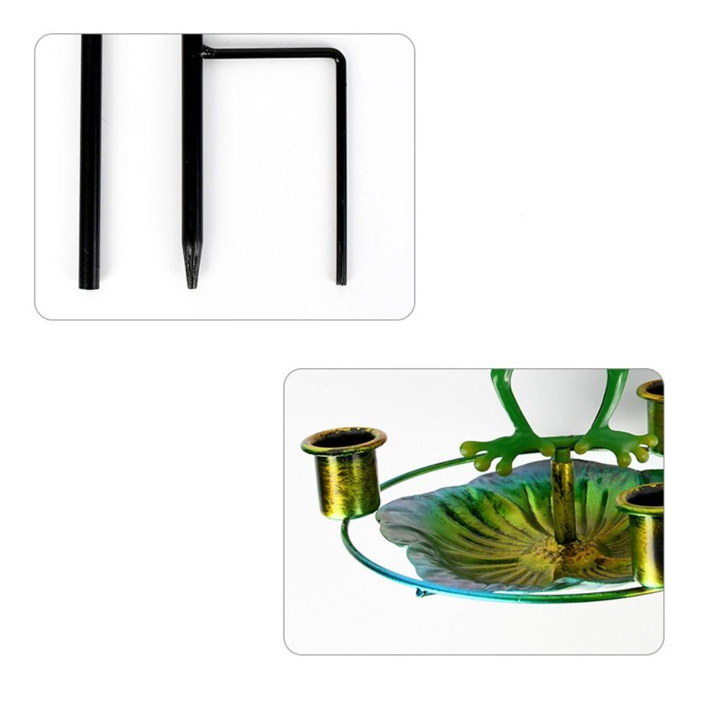 Cute Frog Shaped Bird Feeder Iron Bird Feeding Dish Garden Decoration Bird Water Bowl  Parrot