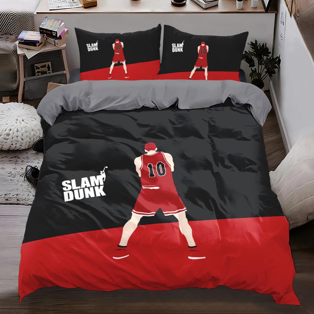 Anime S-Slum Dunk Bedding Set Fashion Hot Basketball Star Duvet Cover Pillowcase Boys Girls Twin Queen Size