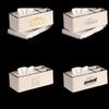 Leather Desktop Tissue Box with Remote Organizer