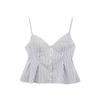 2025 Spring Sexy European & American Style Spaghetti Strap Pleated Poplin Top