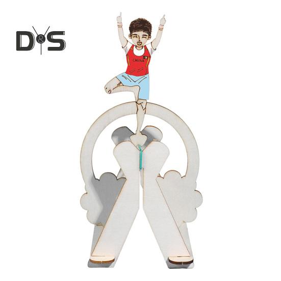 

1 набор DIY Balance Athlete Model Kit Handmade Wooden Puzzle Kacheling Men Building Crafts Kids STEM Educational Science Experiment Toy Sets