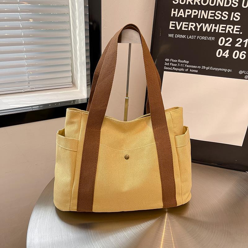 New Hand-held Canvas Bag Office Workers Commute Out Tote Bag Versatile Underarm Bag Casual Shoulder Bag Women