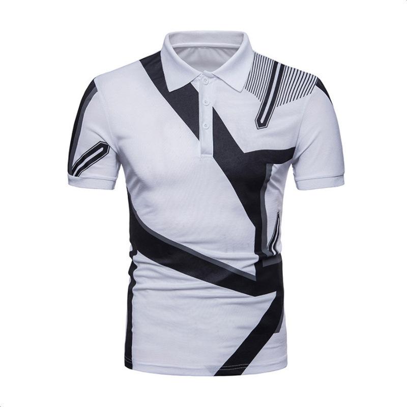 New Men's Summer POLO Shirt Men's Casual Short Sleeve Lapel T-Shirt D Printed Short Sleeve POLO