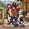 Akaza Demon Slayer Individueller Name Flanelldecke Personalisierte Weiche Warme Plüschdecke Maßgeschneidertes Geschenk für Familie Freunde