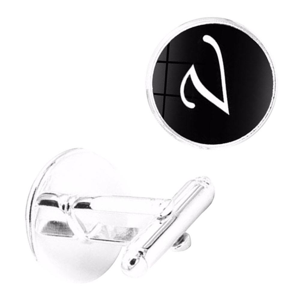 1 Paire Bouton de Manchette Lettre Mariage Formel Initial Alphabet Acier Inoxydable Bouton de Manchette