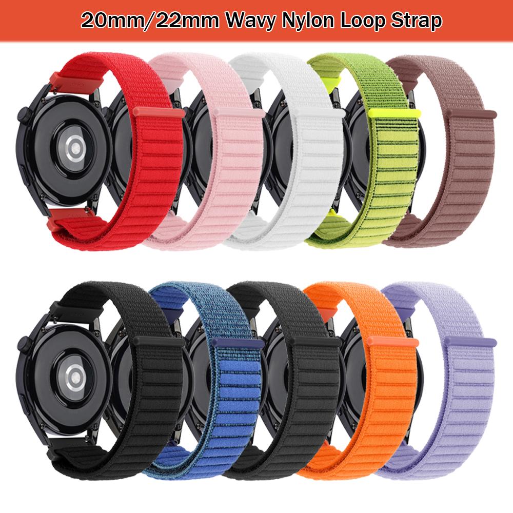 20mm/22mm Nylon Loop Strap For Garmin Forerunner 255 Music 570 265 55/Venu Sq 2 3/Vivoactive 6 5 4 Move Sport Bracelet Watchband