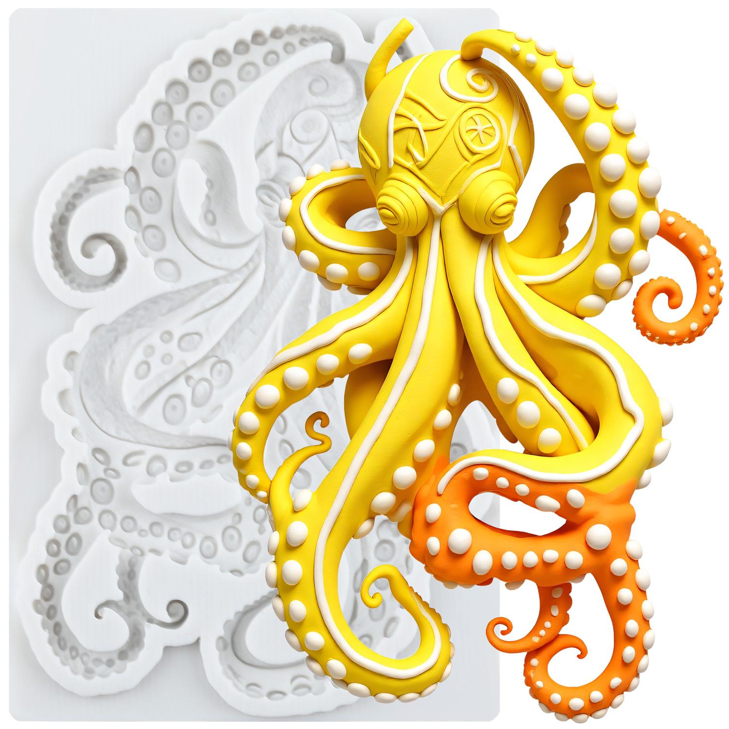 

Силиконовые формы Осьминог Форма для мастики Осьминог Инструменты для украшения торта Топпер для кекса Конфета Шоколад Форма для гампасты серый