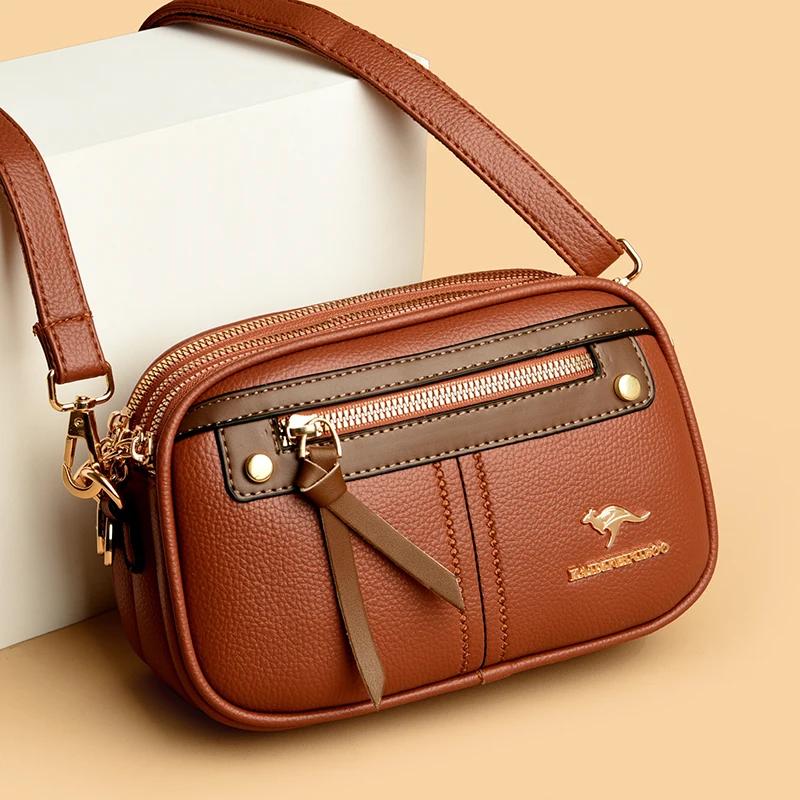 High Quality Pu Casual Women Cross Body Compact Messenger Bag Handbag Shoulder Over Bags Fashion Women'S Lightweight Underarm Bag