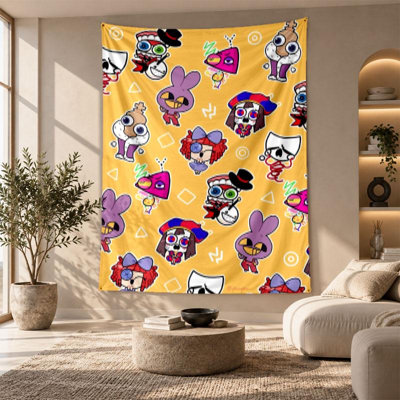 Decorative Tapestry,The Amazing Digital Circus Printed Wall Art, Lightweight Wall Hanging For Bedroom Background