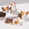 Mini Dashboard Ornament 3D Craft Aquarium Ornament Unique Mini Corgi Resin Figurine  Car Decoration