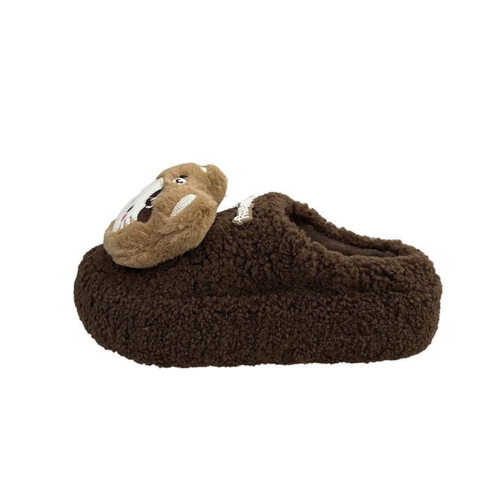 Thick sole height increase cute Hello Kitty fluffy slippers women 2025 autumn hole fashion versatile girl heart bag head cotton shoes women