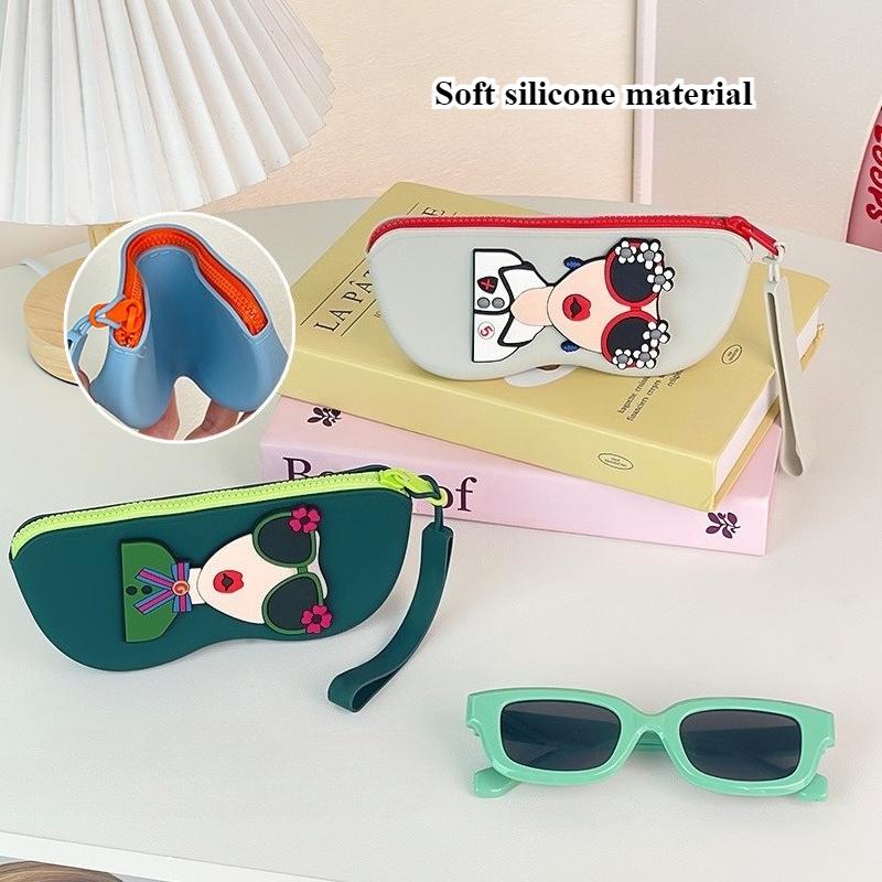 Portable Dust-proof Soft Silicone Glasses Bag, Sunglasses Storage Bag, Can Be Hung To Prevent Loss of Glasses Case,Perfect Gift