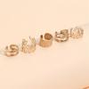 5PCS Retro Multi-element Leaf Geometric Ear Cuff Non-Piercing Ear Bone Clip Men and Women