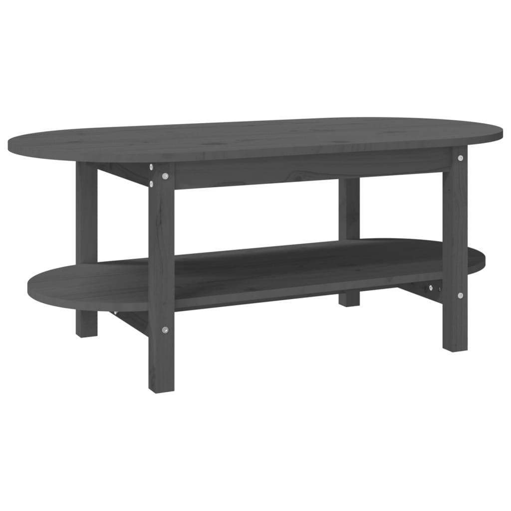 Coffee Table, Grey, 110x55x45 Cm, Solid Pine Wood