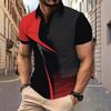 New European and American Men's Summer Short Sleeved Striped Polo Shirt Slim Fit Business T-shirt