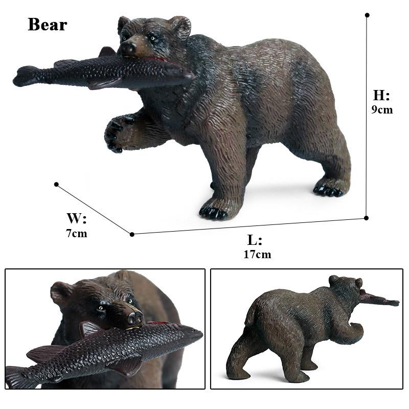 Oenux Simulation Wild Figurines Black Bear Wombat Raccoon Model Action Figures Forest Animals Toy Home Decoration Kids Education