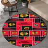 1PC Chicago Hockey Round Rug, Non-slip Chair Mat, Home Decor, Circle Carpet Perfect for Office, Bedroom, Living Room,Christmas gift