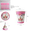 Wreath Unicorn Kids Birthday Party Supplies Colorful Tableware Plates Cup And Forks