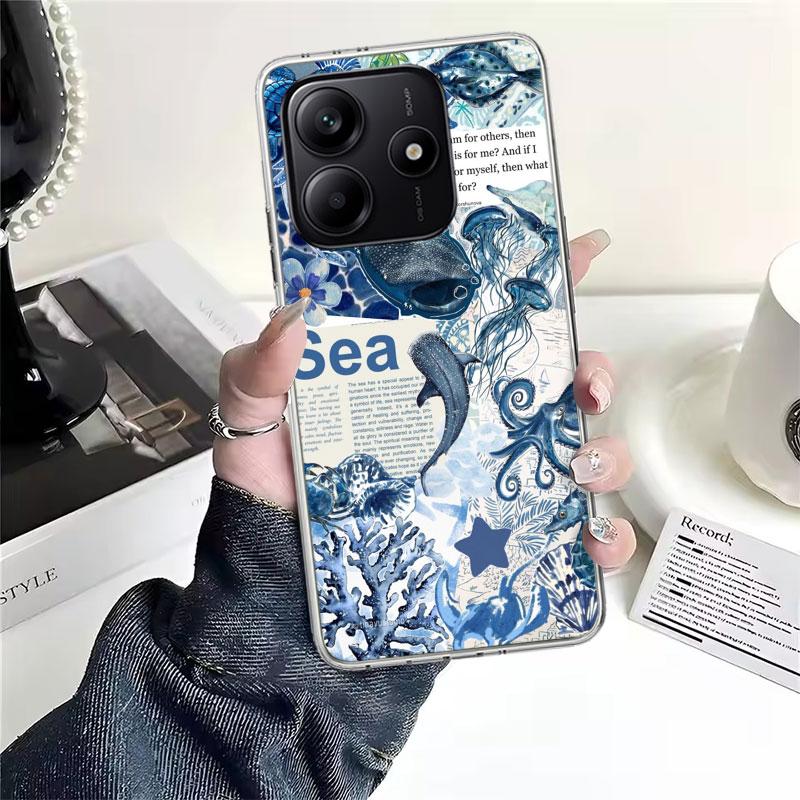 Ocean Starfish Sea Turtle Shark Soft Phone Case For Xiaomi Redmi Note 15 14 14S 13 12 Pro Plus 12S 11 11S 11E 10 10S 11T 5G Fund
