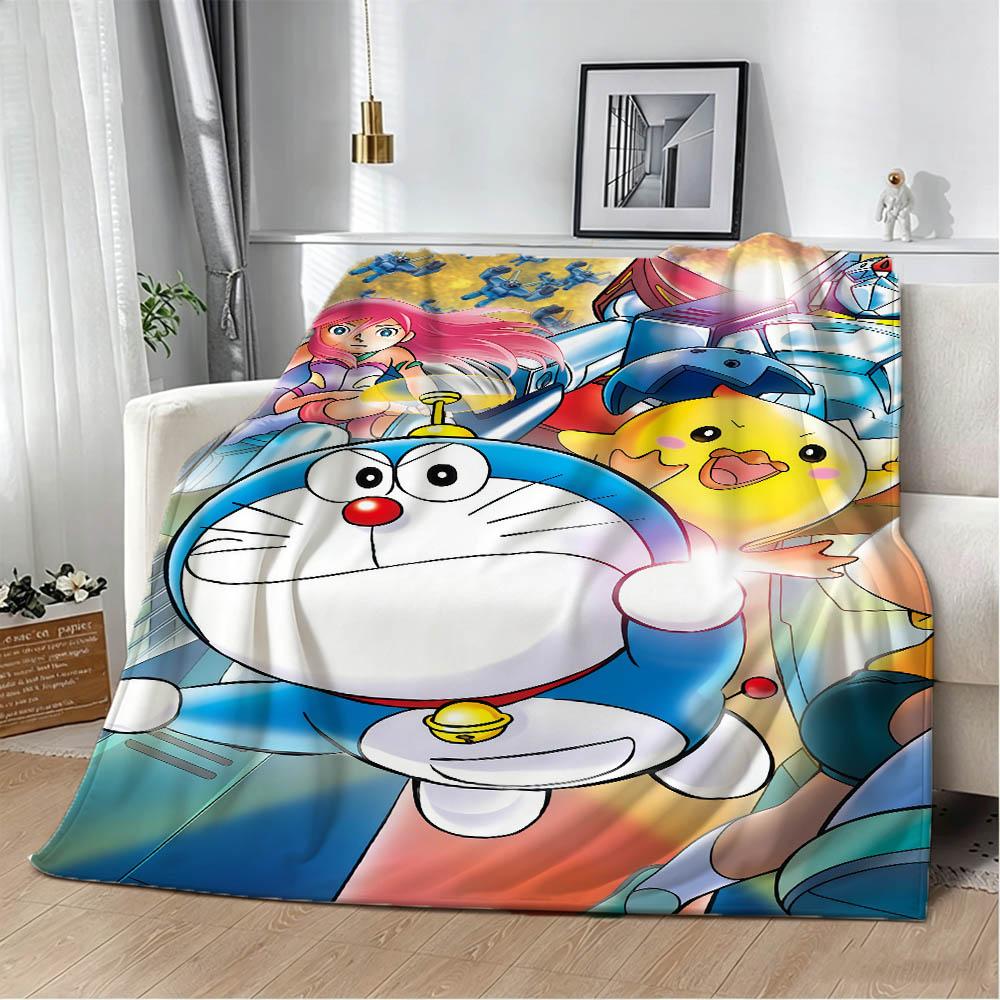 D-Doraemon Movie Anime Film Cartoon 3D Flannel Blanket Soft Throw Blanket Art For Home Decor Bedroom Bed Sofa Picnic Fans Gift