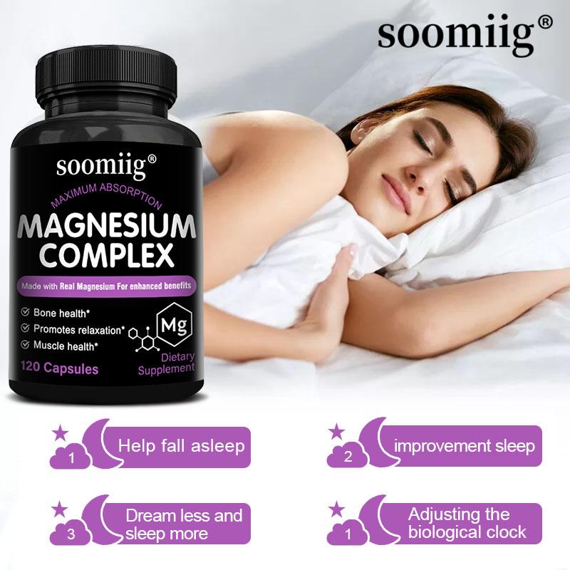 Magnesium Complex Capsules, High Absorption Magnesium Supplement, 120 Count
