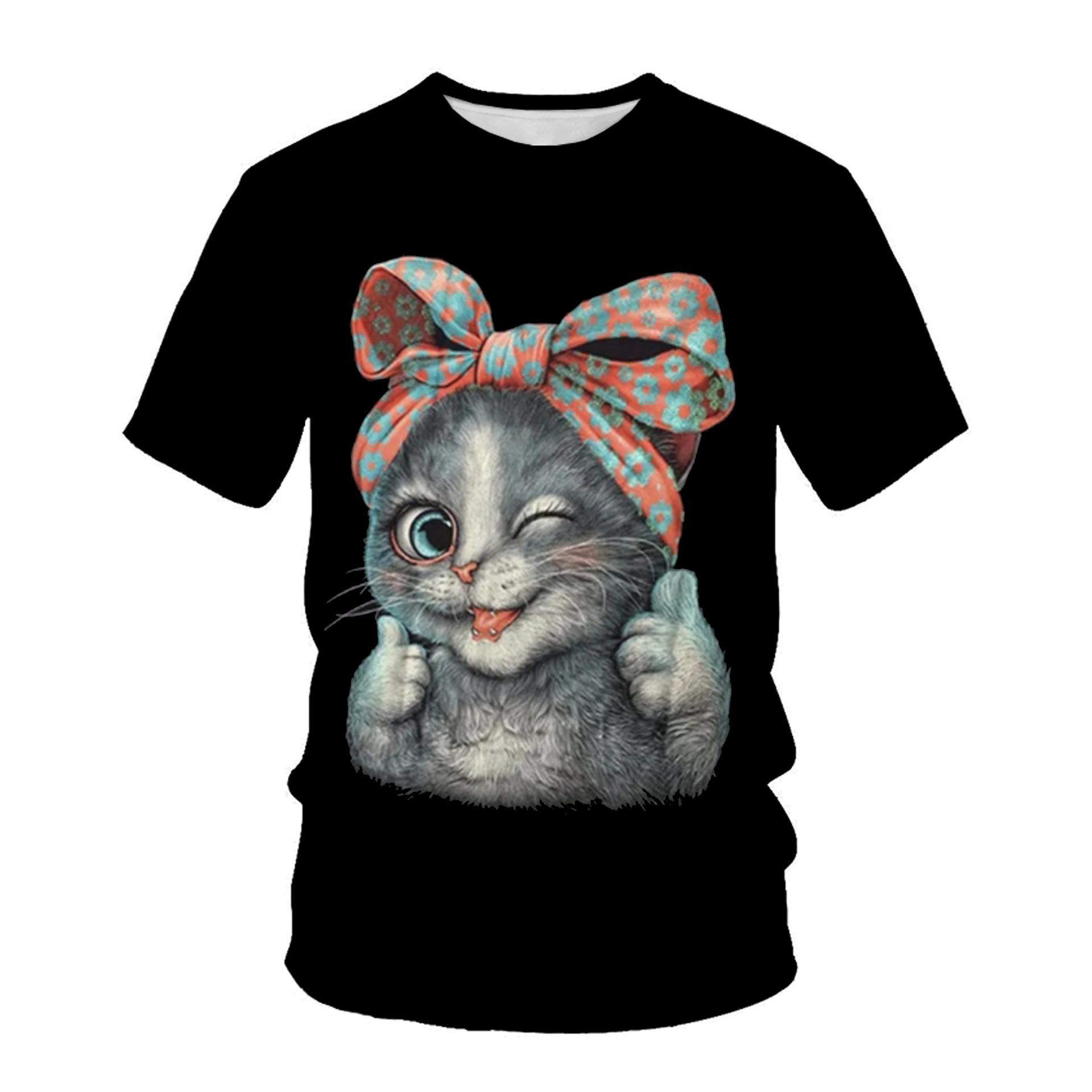 

Летняя мужская футболка с 3D животным принтом, футболки с узором «ленивый кот», свободные топы с круглым вырезом и короткими рукавами для мужчин 6XL