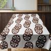 Modern Retro Floral Tablecloth Home Decoration White Table Linen with Wheels Print for Dining Room or Wedding Party Decorations