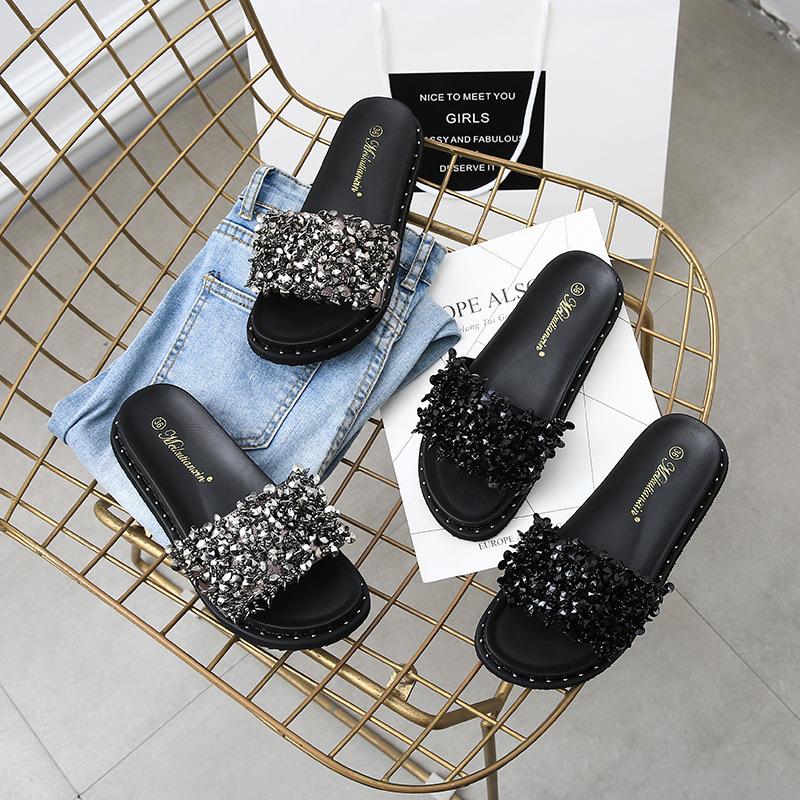 Flat-bottomed Cool Slippers Women's Outer Wear 2025 New Summer Fashion Women's Thick-bottomed Muffin Beach Seaside Ins Tide