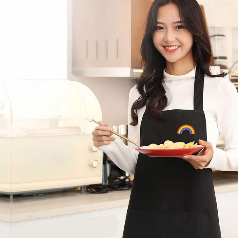 rainbow apron black