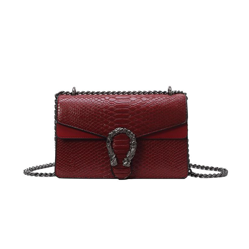 New Fashionable High-end Snake Pattern Bacchus Bag Single Shoulder Crossbody Trendy Women's Bag