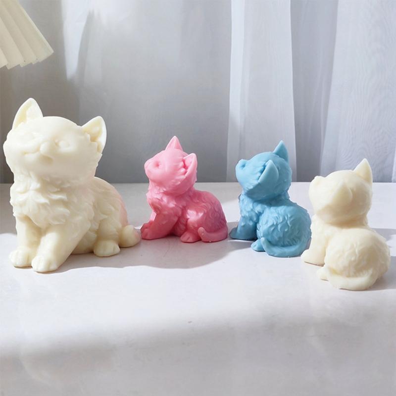 Cat Shape Silicone Mold Candle Resin Making Tool DIY Candle Moulds Ornaments Hand-made Home Decorations Supplies