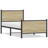 Metal Bed Frame without Mattress Sonoma Oak Finish 90 x 200 cm
