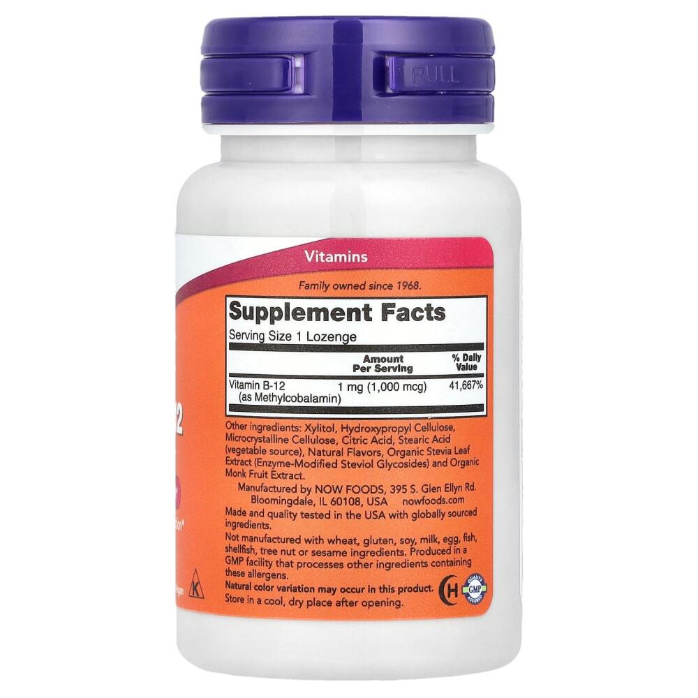 NOW Foods Methyl B-12 1000mcg Lozenges, 100 Count