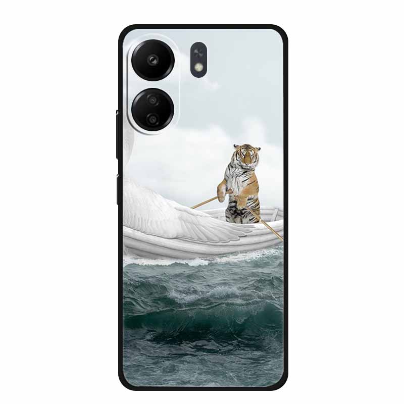 Phone Cases for Redmi 13C 13R Soft Silicone TPU Cover for Xiaomi Redmi13 C R Animal Wolf Funda Vividly Lion Tiger Capa 13 C R