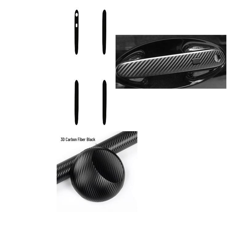 Carbon Fiber Interior Decor Stickers for Black Cat Ora R1: Central Control, Gear Position, and Door Panels