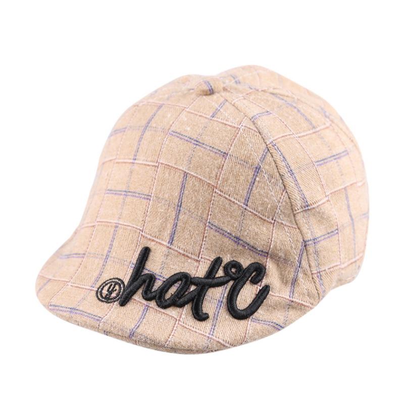 Autumn Fashion Baby  Hats Plaid Design Retro Children Toddler Beret Cap