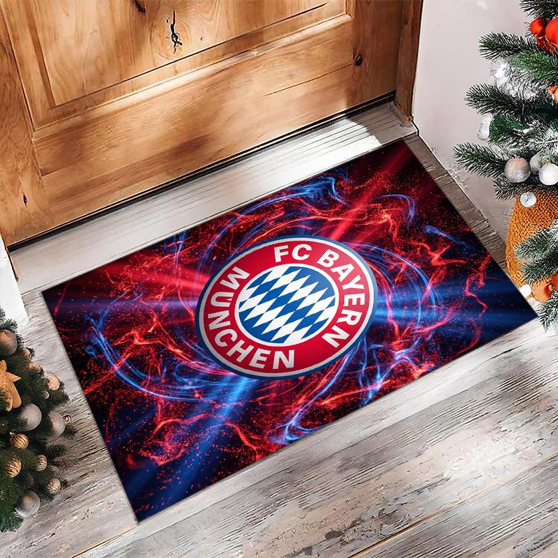 FC Bayern München Fußball Muster Weicher Teppich Rutschfest für Innenbereiche Sport Dekor Matte für Schlafzimmer