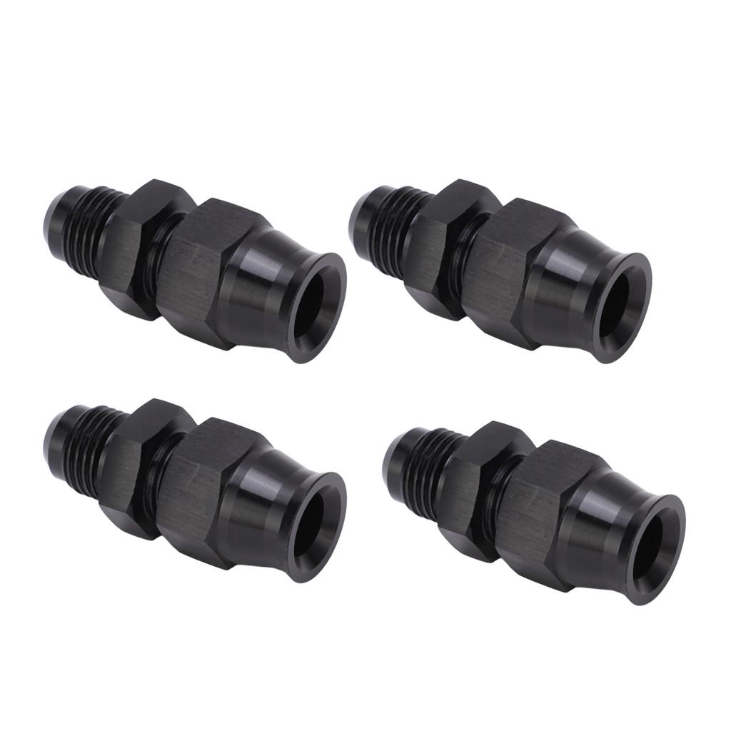 4PCS AN6 Adapter Male Thread Aluminium Alloy  Age Proof with Brass Ferrule for Liquid Gas   Oil