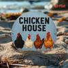 Vintage Chicken Coop Metal Sign Rustic Wall Art Round Iron Decor Home Office Cafe Garage Gift